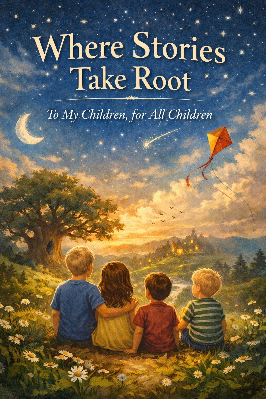 Where Stories Take Root - Book Cover showing a magical forest scene